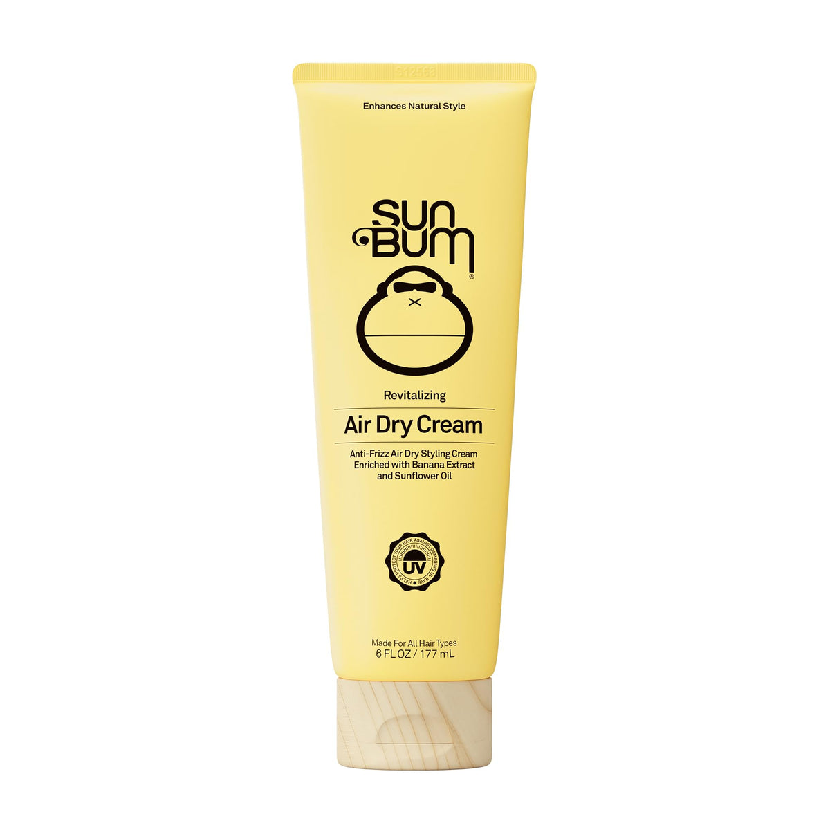 Sun Bum front tube view showing branding and 6 fl oz size, offering lightweight styling