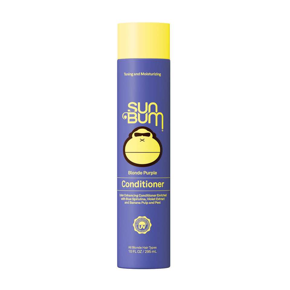 Sun Bum bottle front view showing label and 10 oz size, promotes easy toning