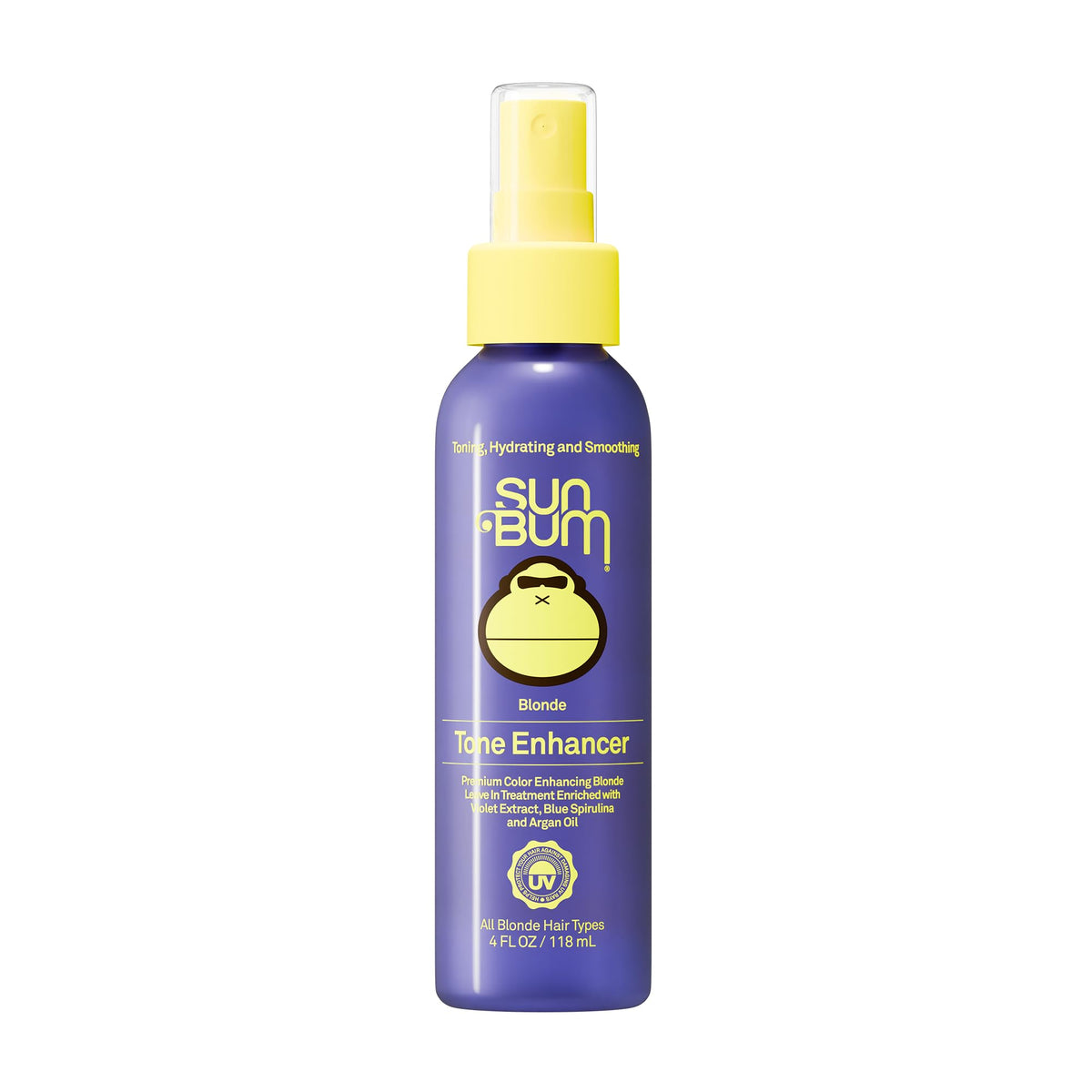 Sun Bum front packaging showing bottle and label, clear product benefits