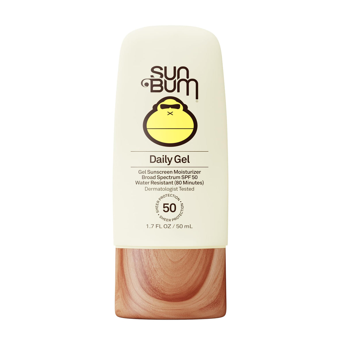 Sun Bum front packaging showing clear gel tube and SPF50 protection