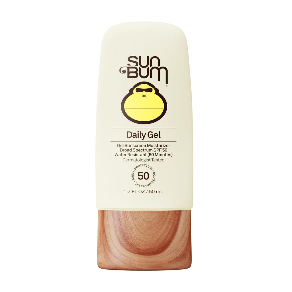 Sun Bum front packaging showing clear gel tube and SPF50 protection