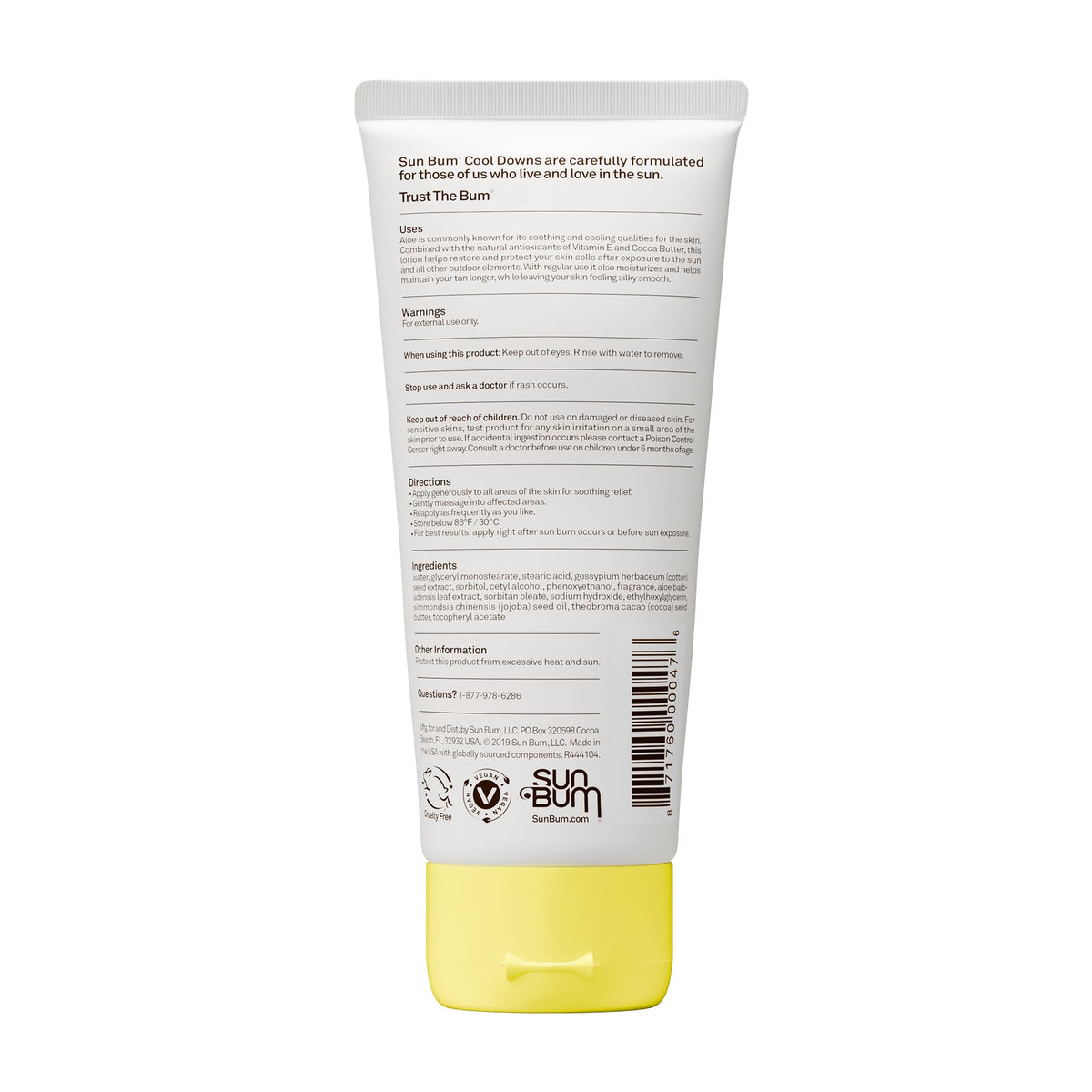 Sun Bum lotion in a beach bag lifestyle shot promoting on-the-go after-sun care