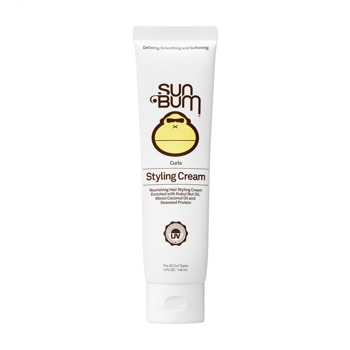 Sun Bum curls and waves front packaging showing size and label benefit