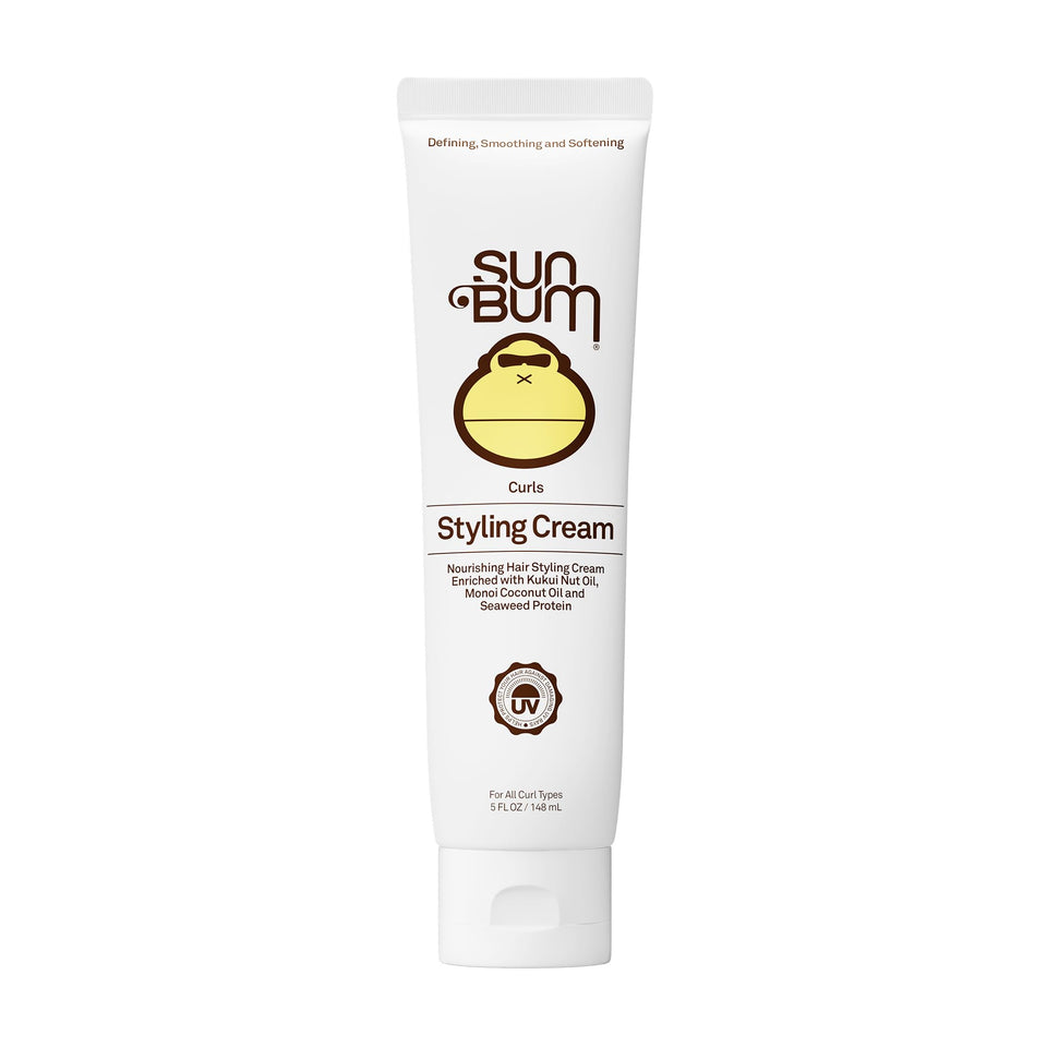 Sun Bum curls and waves front packaging showing size and label benefit