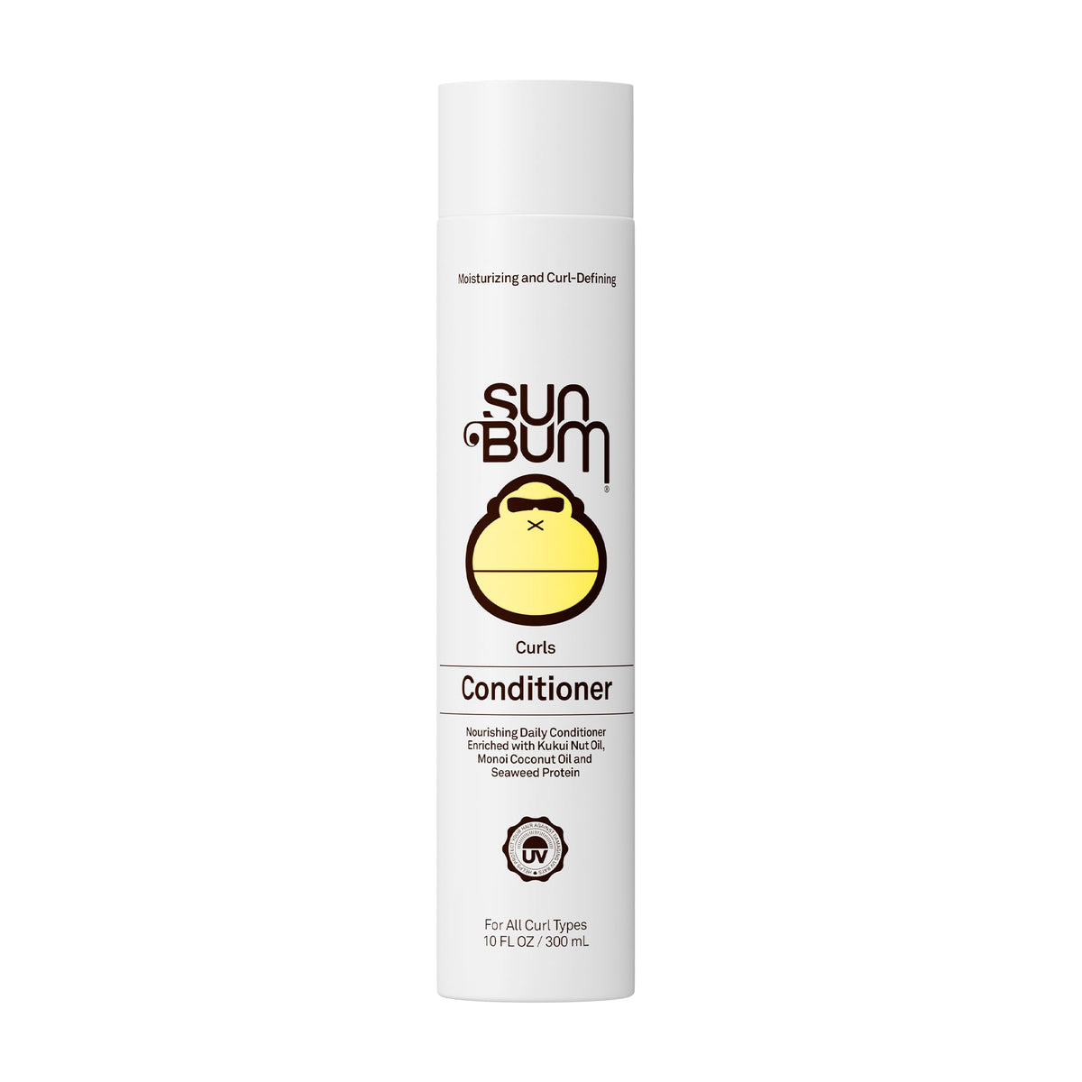 Sun Bum front bottle view showing label and 10 oz size benefit