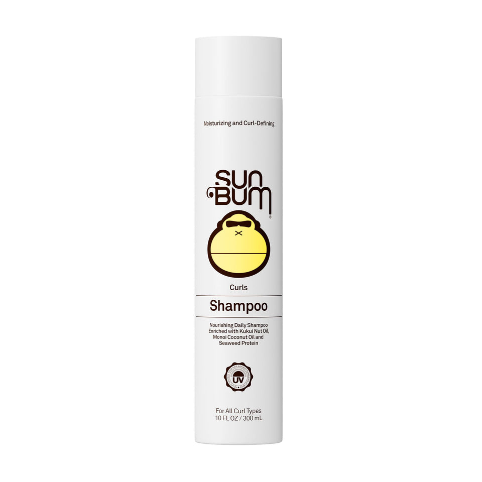 Sun Bum front bottle shot showing label and curl-focused benefits