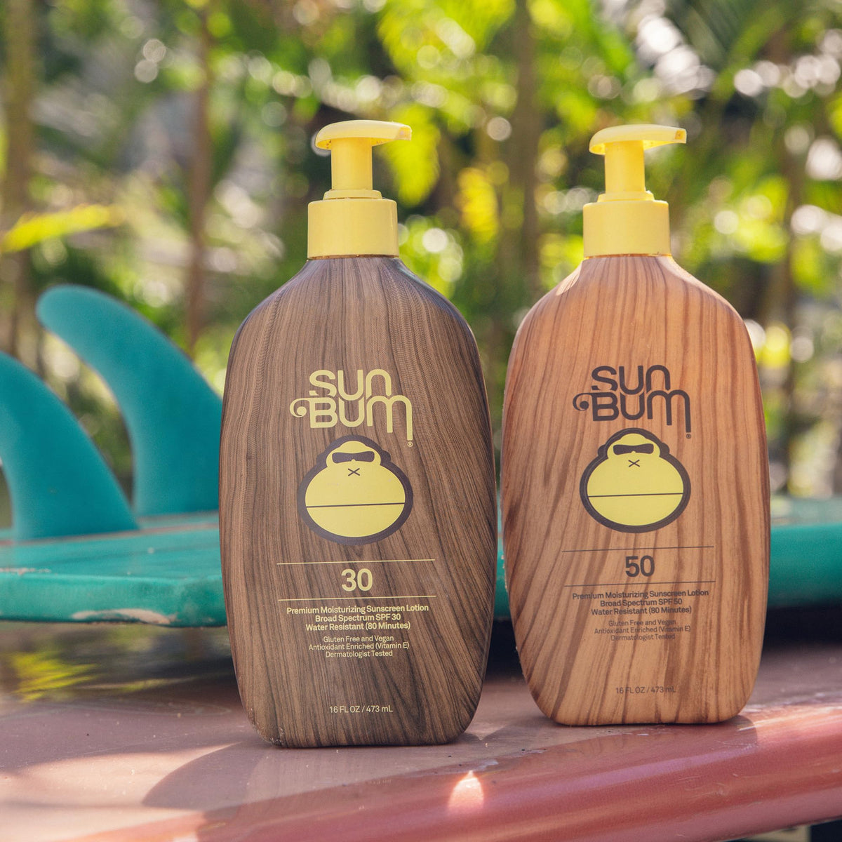 Sun Bum sunscreen being dispensed onto hand for quick application benefit