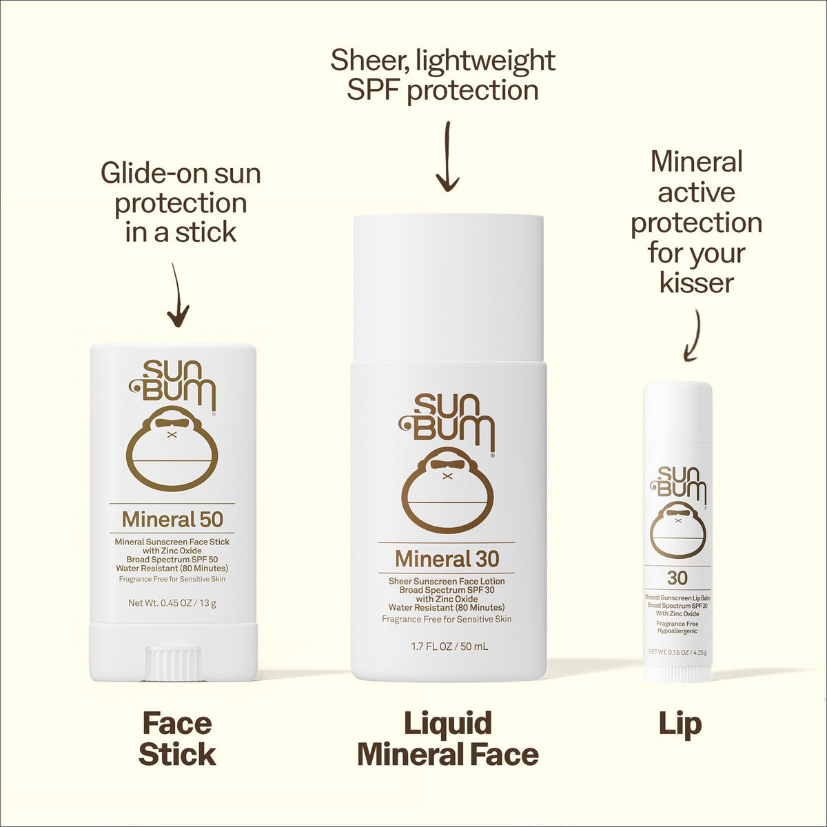 Sun Bum face stick close-up of creamy mineral texture, easy matte finish