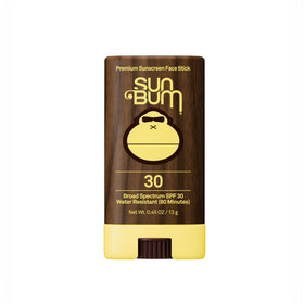 Sun Bum face stick front packaging showing compact, travel friendly protection