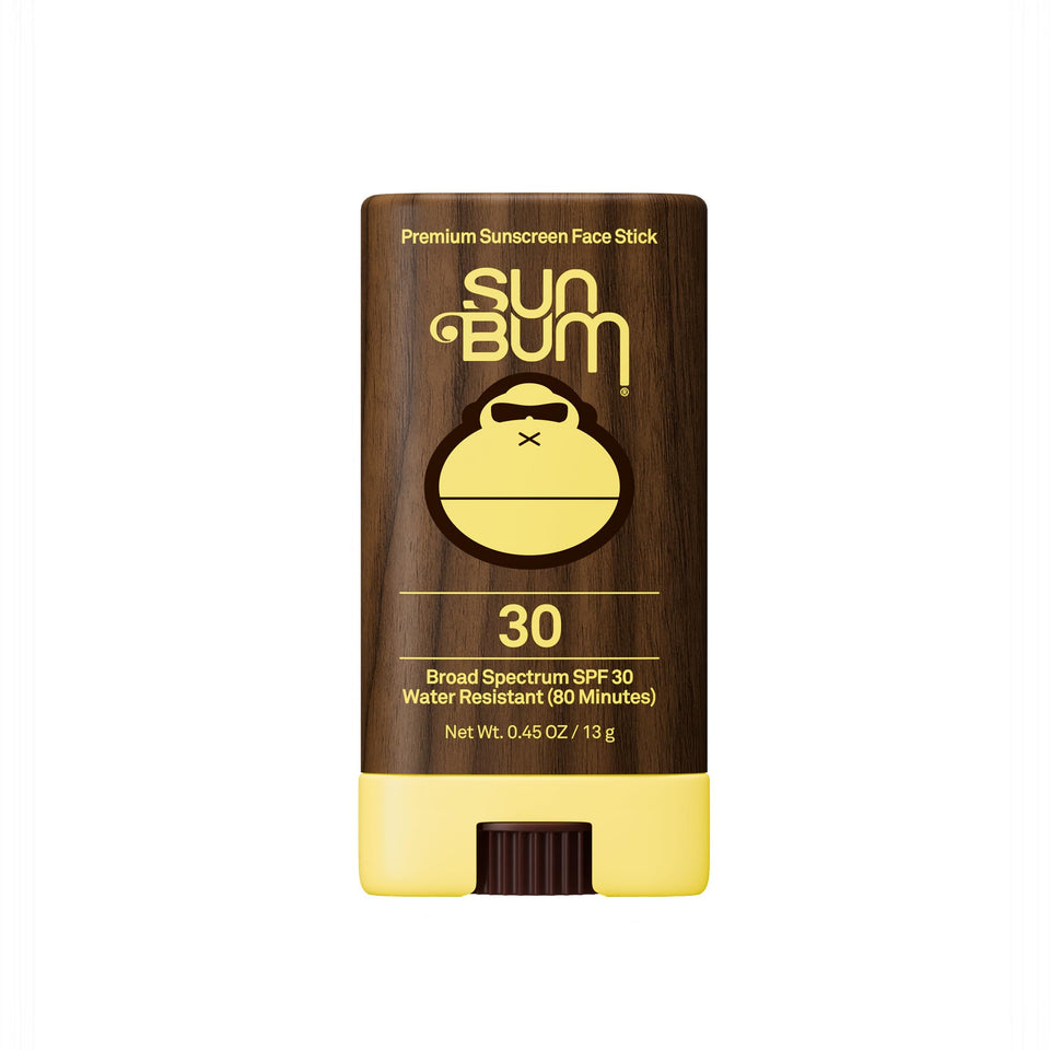 Sun Bum face stick front packaging showing compact, travel friendly protection