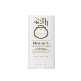 Sun Bum face stick front packaging showing SPF 50 and travel-friendly size