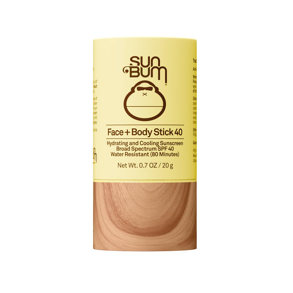 Sun Bum front packaging of SPF 40 stick showing compact travel convenience and protection