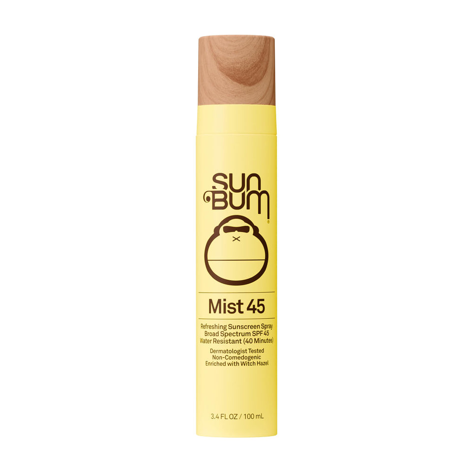 Sun Bum front packaging showing SPF 45 and travel size benefit