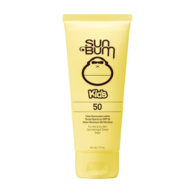 Sun Bum front packaging showing SPF 50 and kid-friendly design for easy identification