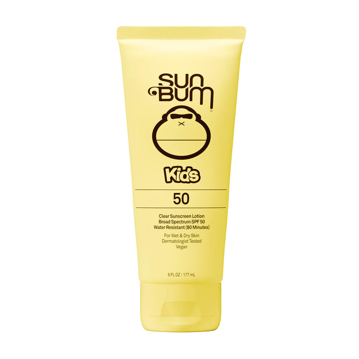Sun Bum front packaging showing SPF 50 and kid-friendly design for easy identification