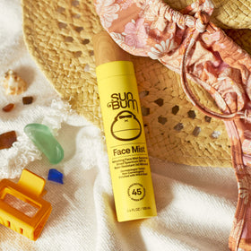 Sun Bum label ingredients closeup showing reef-safe, vitamin E benefit