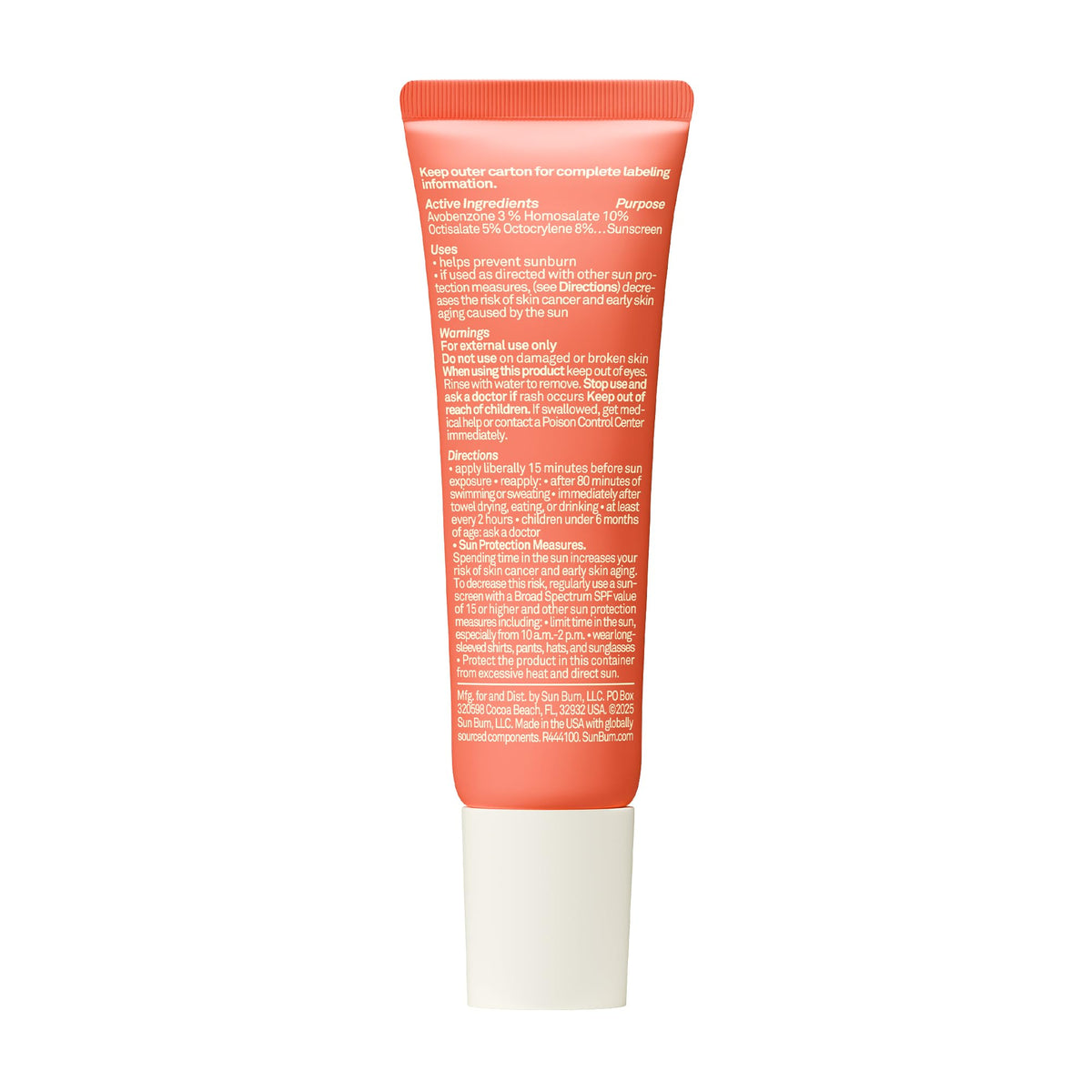 Sun Bum lip balm used on beach demonstrating reef-compliant sun care