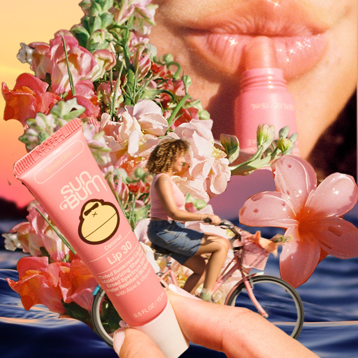 Sun Bum balm in hand illustrating 0.5 oz travel-size convenience