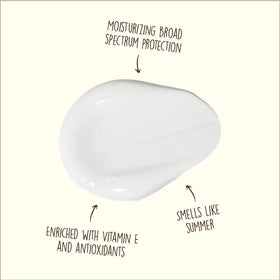 Sun Bum lotion texture close-up displaying smooth, non-greasy application and hydration