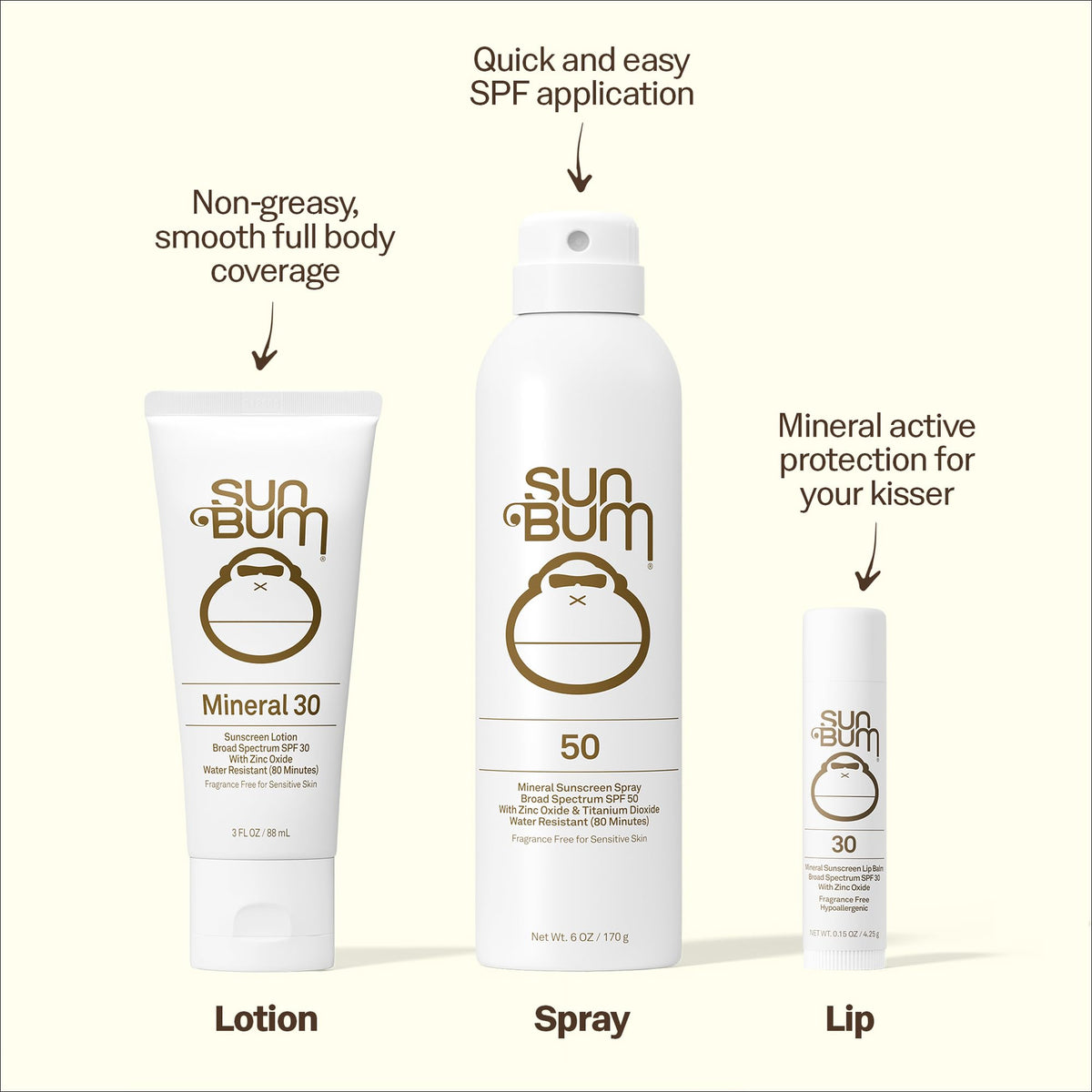 Sun Bum close-up of lotion texture highlighting lightweight, matte finish benefit