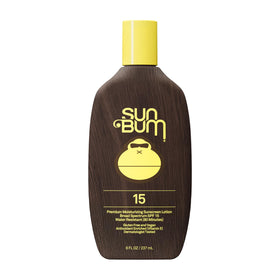Sun Bum front packaging showing bottle and SPF 15 protection benefits