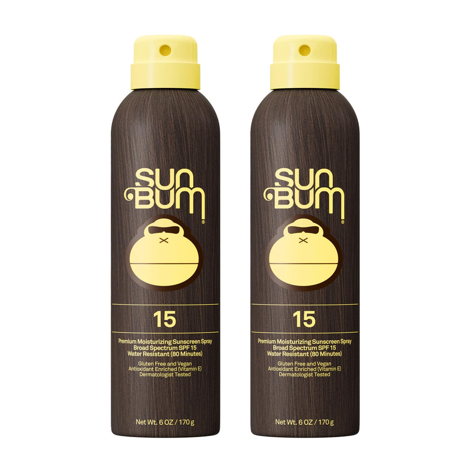 Sun Bum front packaging showing SPF 15 and two-pack convenience for easy protection