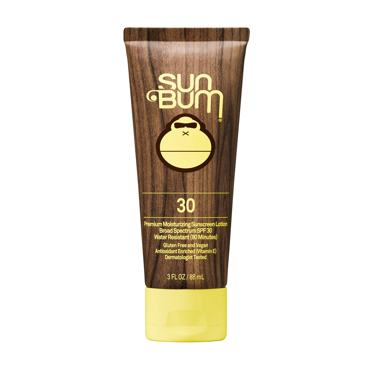 Sun Bum front packaging showing SPF 30 and travel-size benefit
