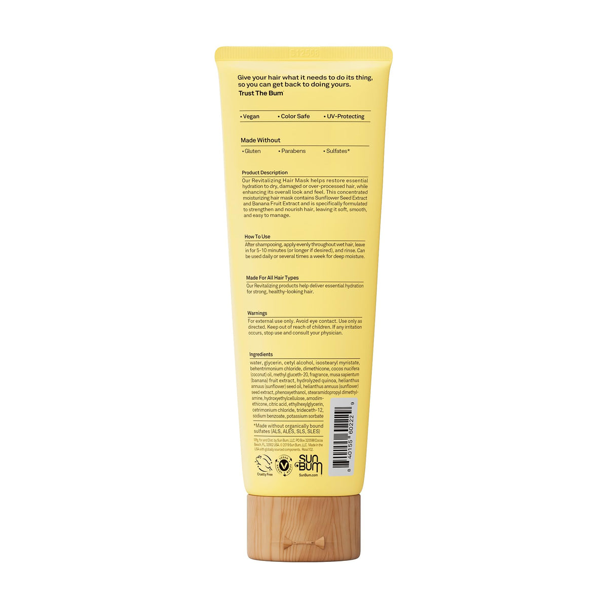 Sun Bum tube next to hand showing 6 oz size for travel-friendly treatment