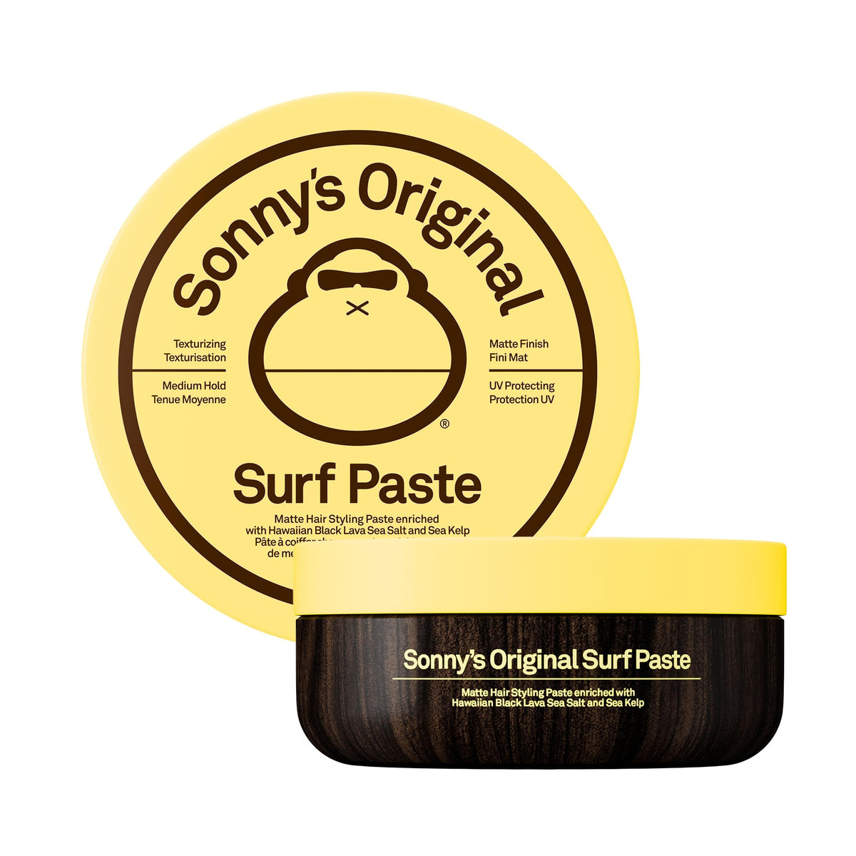 Sun Bum Sonny's surf paste front tin showing matte packaging and portable size