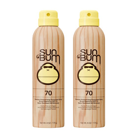 Sun Bum front packaging showing SPF 70 and pack of two for confident protection
