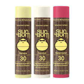 Sun Bum stick texture detail with Aloe and Vitamin E for moisturizing benefit