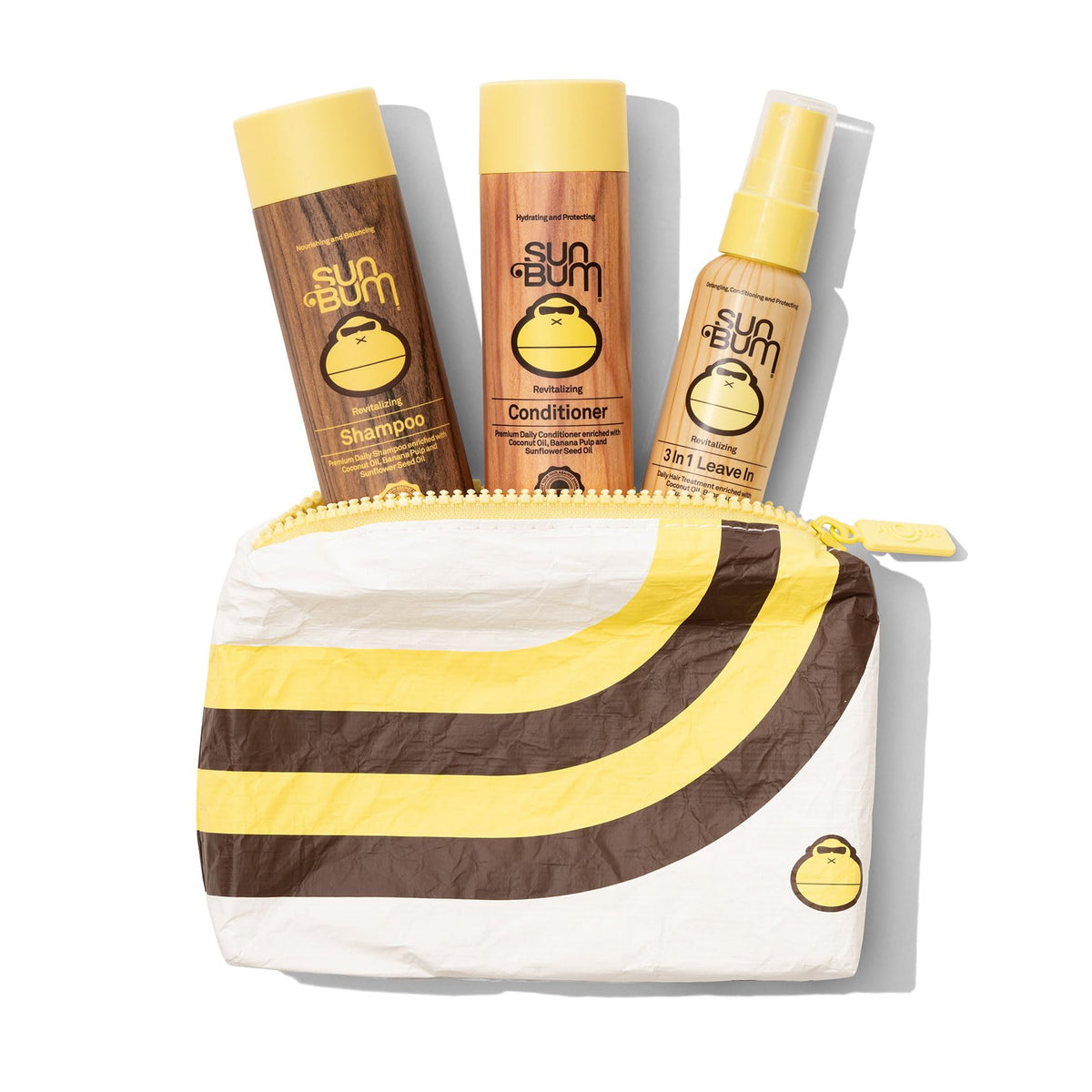 Sun Bum travel kit front view in splash‑proof pouch showing convenience for travel