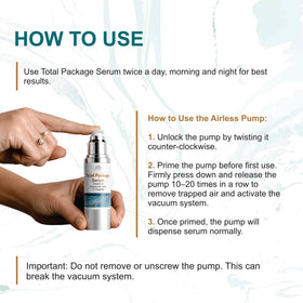 Sun Coast Sciences airless pump detail demonstrating hygienic, preservative protection