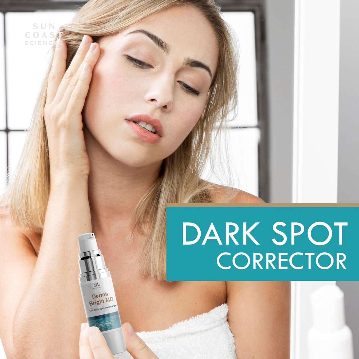 Sun Coast Sciences dropper detail dispensing serum highlighting controlled application and precision