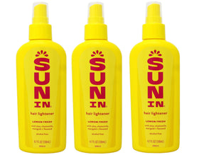 Sun In front packaging showing bottle trio and lemon-fresh label for quick highlighting
