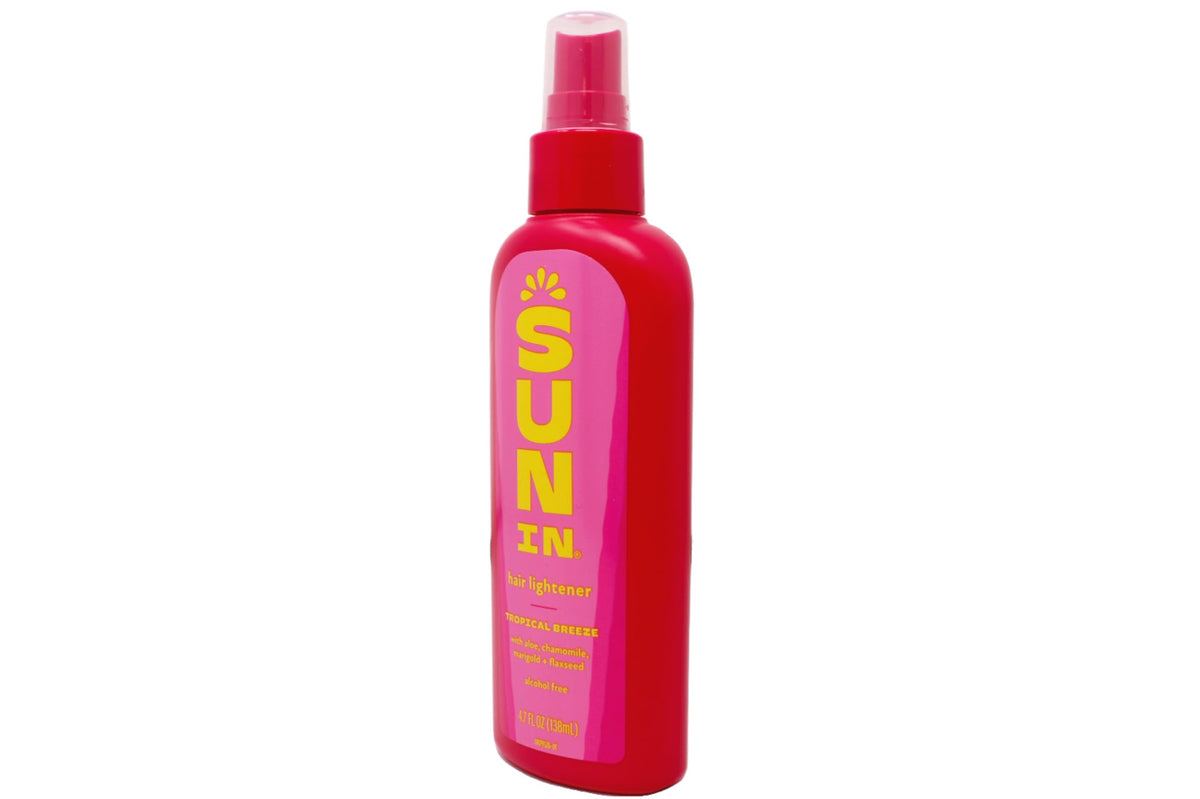 Sun In sprayed hair texture closeup showing natural-looking lightened strands benefit