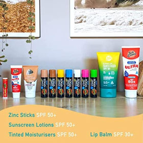 Sun Zapper application on child cheek demonstrating visible coverage and safety
