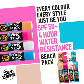 Sun Zapper stick close-up texture demonstrating smooth zinc glide and solid formula