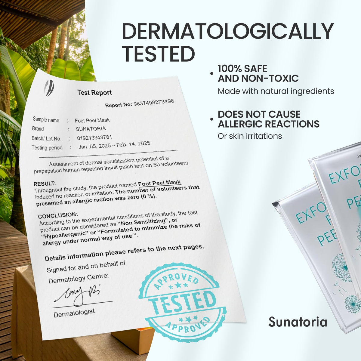 SUNATORIA foot soak preparation demonstrating better penetration