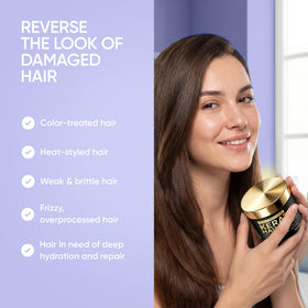 SUNATORIA rinsing mask from hair demonstrating easy rinse-out
