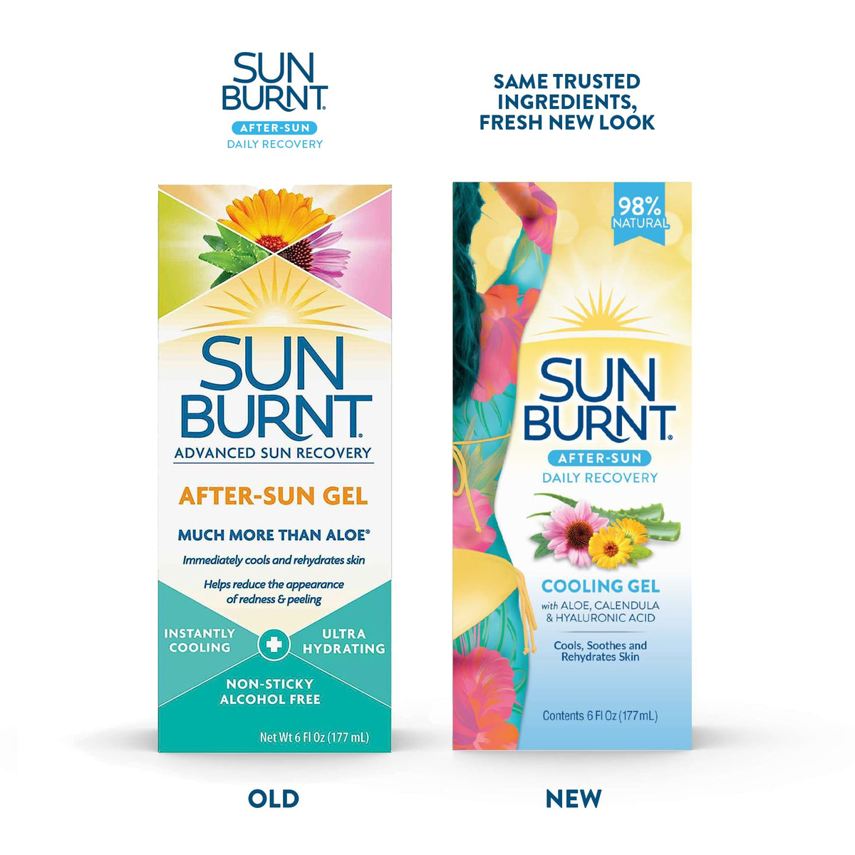 Sunburnt being applied to arm to soothe and hydrate sun-exposed skin