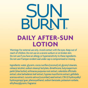 Sunburnt being applied to forearm demonstrating soothing relief and instant cooling