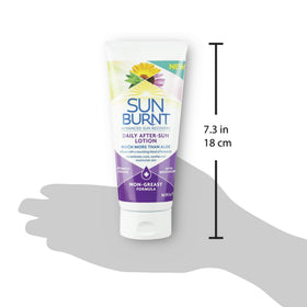 Sunburnt used on a beach towel in sunlight illustrating on-the-go post-sun care