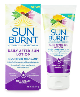 Sunburnt front packaging showing 6 ounce bottle and clear labeling for quick identification
