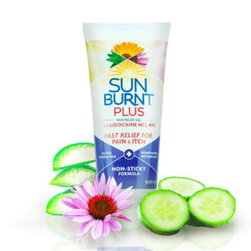Sunburnt 4 ounce tube next to ruler showing compact travel-friendly size