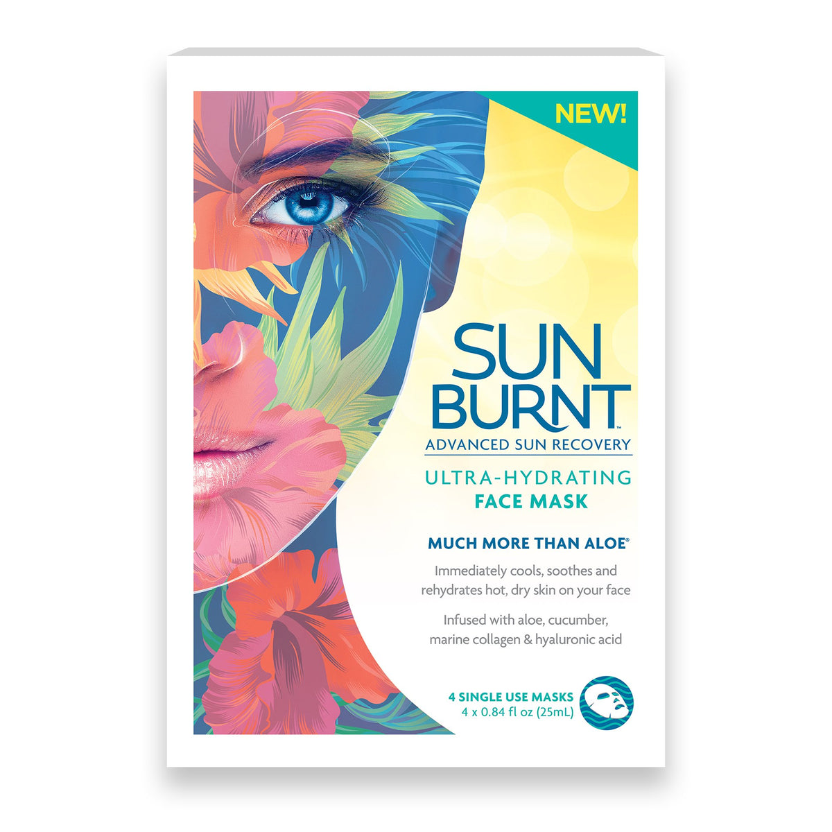 Sunburnt single mask next to a hand for scale indicating travel-friendly size