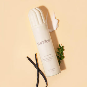 sundae bottle held next to hand showing 265ml size and value benefit