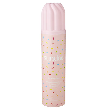 sundae front bottle showing whipped shower foam packaging and playful scent