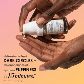 Sunday Riley product applied on hand demonstrating quick absorption and de-puffing
