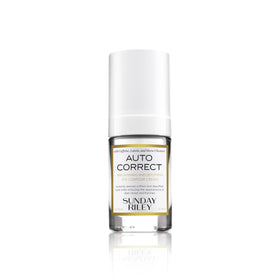 Sunday Riley front jar showing sleek packaging and instant brightening benefit